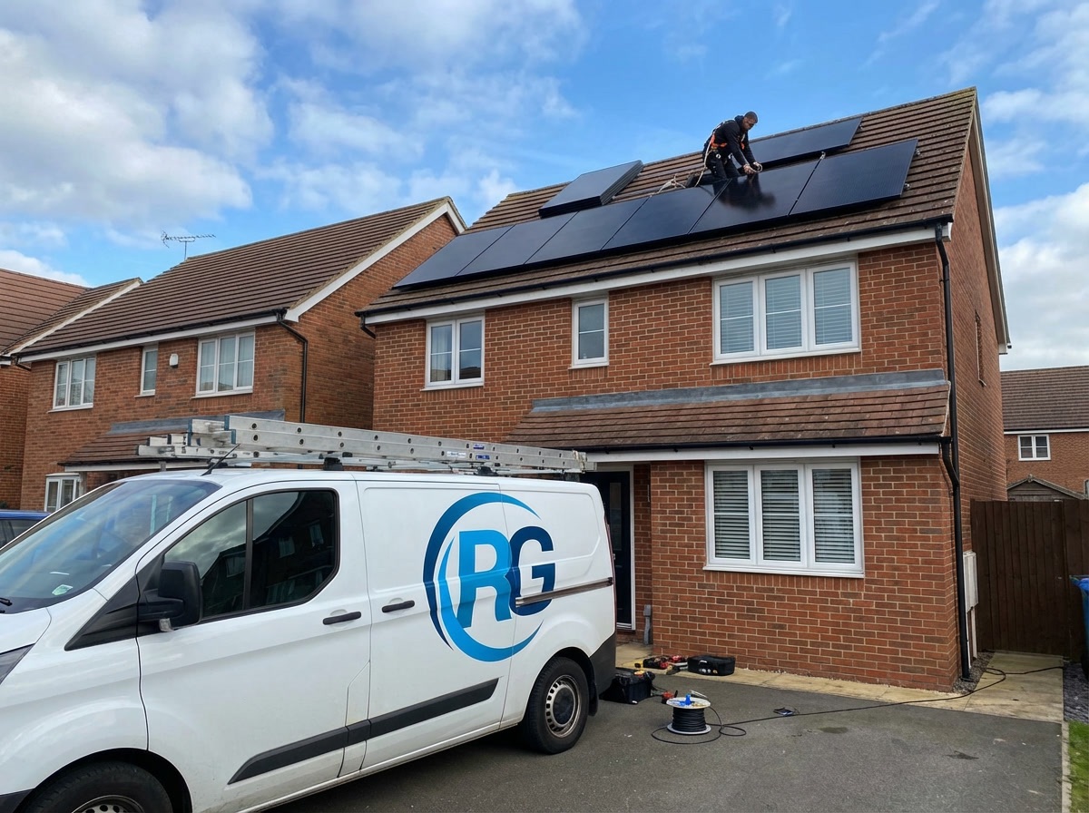 Solar panels installed on a home roof